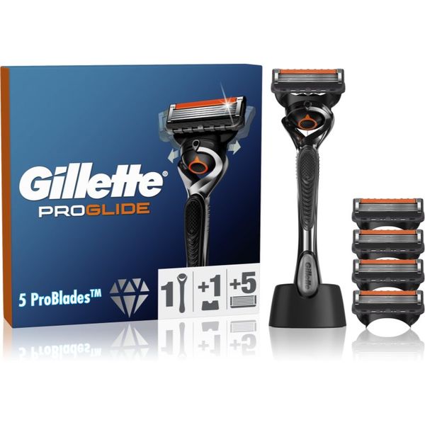 Gillette Gillette ProGlide aparat za brijanje sa stalkom + zamjenske britvice 5 kom
