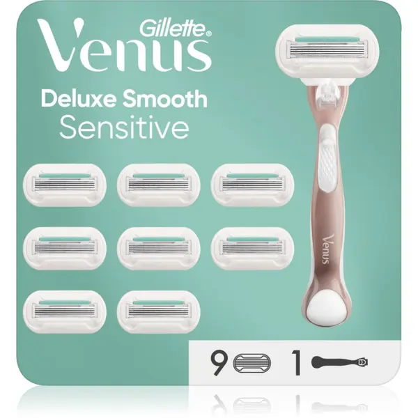Gillette Gillette Venus Deluxe Smooth Sensitive brijač + zamjenske britvice 9 kom