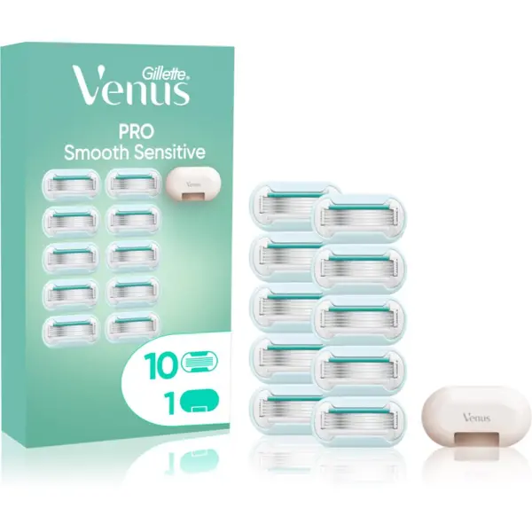 Gillette Gillette Venus PRO Smooth Sensitive zamjenske britvice + zaštitni poklopac 10 kom