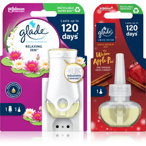 Glade GLADE Electric scented oil Relaxing Zen + Warm Apple Pie ekonomično pakiranje 3 kom
