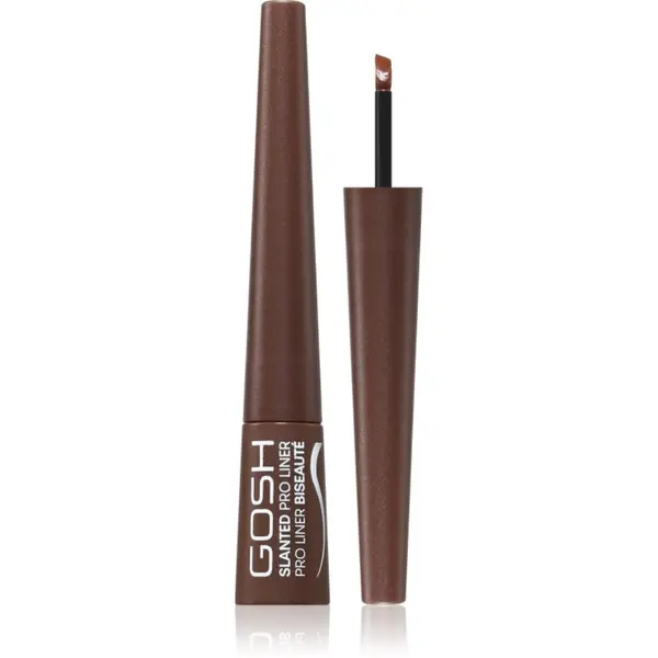 GOSH COPENHAGEN GOSH COPENHAGEN Slanted Pro Liner tekući eyelineri nijansa 003 Matt Brown 2.5 ml