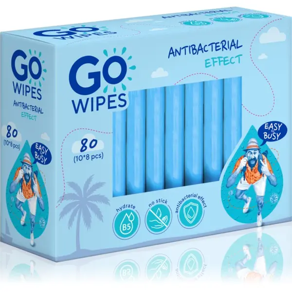 GoWipes GoWipes Anti-Bacterial Effect osvježavajuće vlažne maramice s antibakterijskim učinkom 10x8 kom