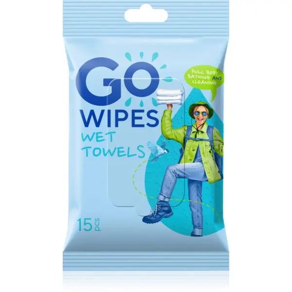 GoWipes GoWipes Wet Towels osvježavajući vlažni toaletni papir 26x20 cm 15 kom