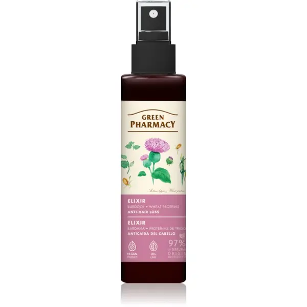 Green Pharmacy Green Pharmacy Burdock & Wheat proteins Elixir njega za kosu bez ispiranja protiv gubitka kose 150 ml