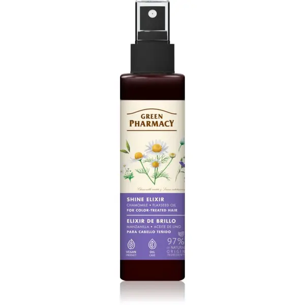 Green Pharmacy Green Pharmacy Chamomile & Flaxseed oil Elixir eliksir bez ispiranja za obojenu kosu 150 ml