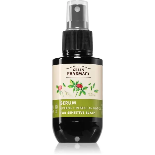 Green Pharmacy Green Pharmacy Ginseng & Morrocan mint oil Serum serum za osjetljivu kosu 100 ml