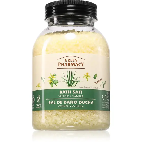 Green Pharmacy Green Pharmacy Vetiver & Vanilla Bath Salt relaksirajuća sol za kupku 1000 g