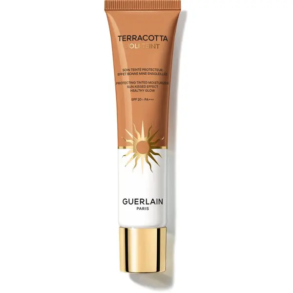 GUERLAIN GUERLAIN Terracotta Joli Teint Protecting Tinted Moisturizer posvjetljujući puder za prirodni izgled SPF 20 nijansa 40 Amber 30 ml