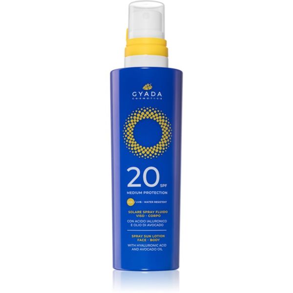 Gyada Cosmetics Gyada Cosmetics Solar Medium Protection zaštitni sprej za lice i tijelo SPF 20 200 ml