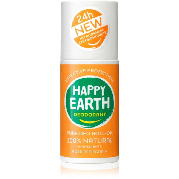 Happy Earth Happy Earth 100% Natural Deodorant Roll-On Rose Petitgrain dezodorans roll-on 75 ml