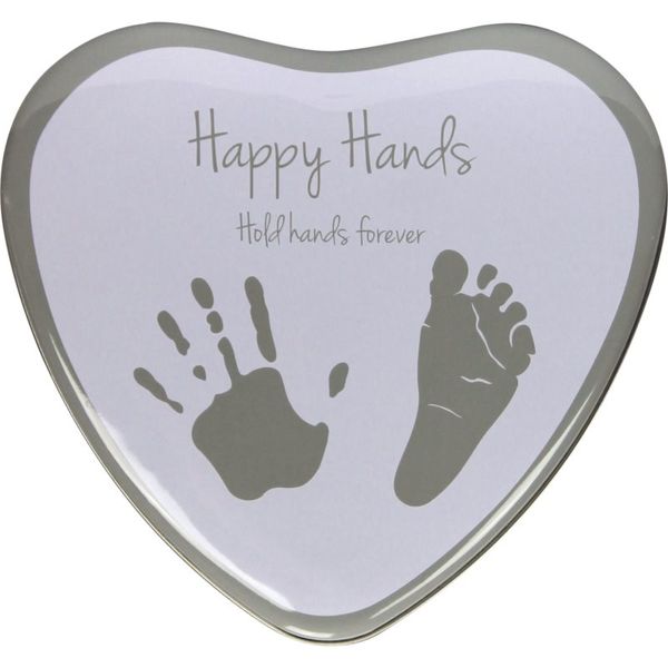 Happy Hands Happy Hands 2D Heart Silver/White set za bebine otiske 3 x 15 x 16,5 cm 1 kom