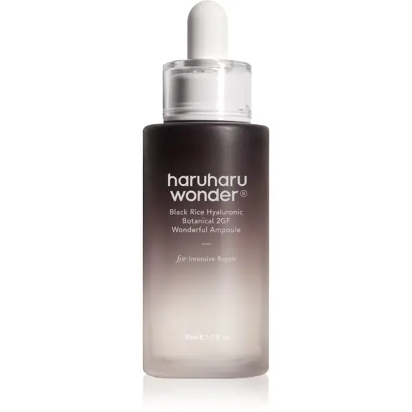 Haruharu Wonder Haruharu Wonder Black Rice Hyaluronic Botanical 2GF Wonderful Ampoule hidratantni serum protiv bora s umirujućim djelovanjem 30 ml