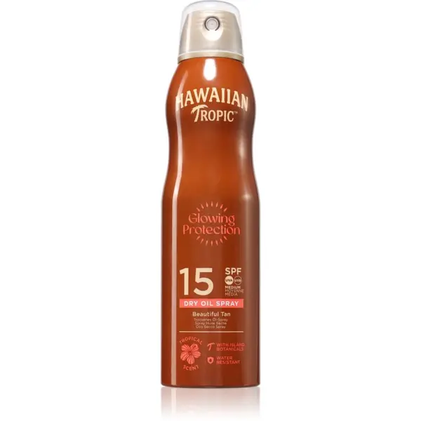 Hawaiian Tropic Hawaiian Tropic Glowing Protection Dry Oil Spray zaštitni sprej za sunčanje SPF 15 177 ml