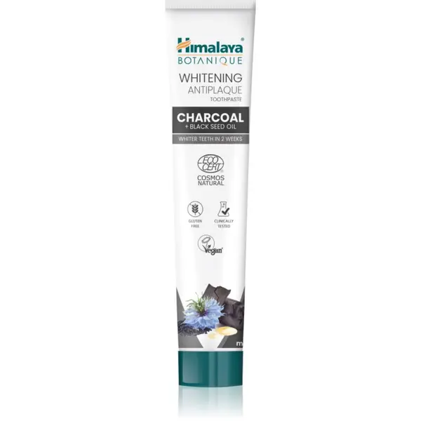 Himalaya Herbals Himalaya Herbals Whitening Antiplaque Charcoal + Black Seed Oil pasta za izbjeljivanje s aktivnim ugljenom 75 ml
