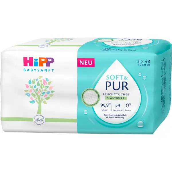 Hipp Hipp Soft & Pur vlažne maramice za čišćenje za djecu od rođenja 3x48 kom