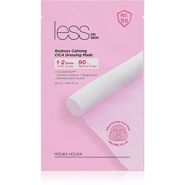 Holika Holika Holika Holika Less On Skin Redness Calming CICA Sheet maska s umirujućim učinkom za osjetljivu i nadraženu kožu lica 25 ml