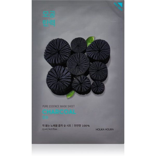 Holika Holika Holika Holika Pure Essence Charcoal sheet maska za čišćenje s aktivnim ugljenom 23 ml