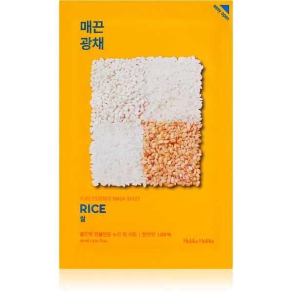 Holika Holika Holika Holika Pure Essence Rice Sheet maska za posvjetljivanje i vitalnost lica 23 ml