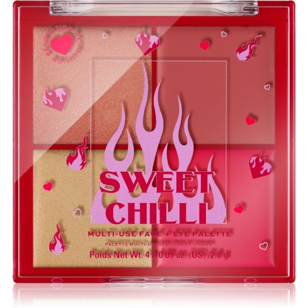 I Heart Revolution I Heart Revolution Sweet Chilli Blush & Highlight Quad paleta highlightera i rumenila 4x0.9 g