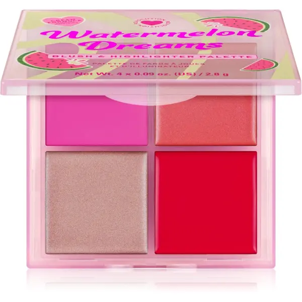 I Heart Revolution I Heart Revolution Watermelon Dreams Blush & Highlighter Quad paleta highlightera i rumenila 4x2.8 g