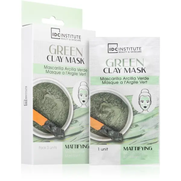 IDC INSTITUTE IDC Institute Green Clay Mask matirajuća maska za čišćenje sa shea maslacem 3x8 g