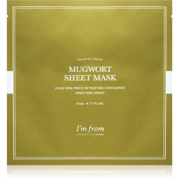 I'm from I'm from Mugwort umirujuća sheet maska za osjetljivu kožu lica 23 ml