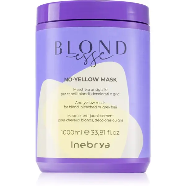 Inebrya Inebrya BLONDesse No-Yellow Mask maska za kosu neutralizirajući žuti tonovi 1000 ml