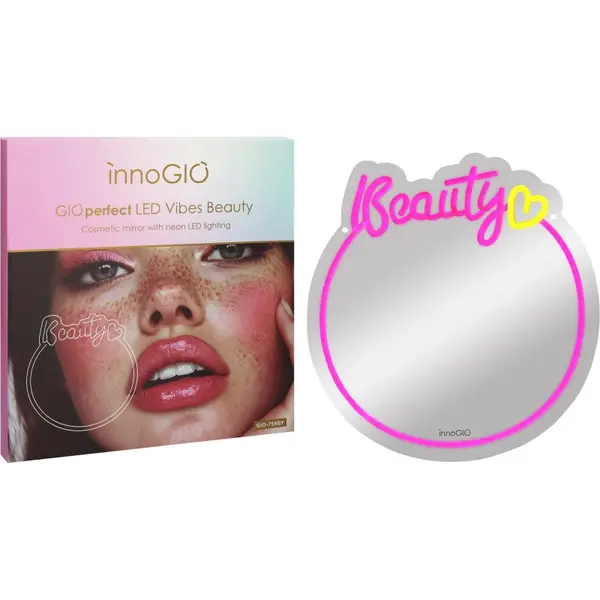 innoGIO innoGIO Vibes Beauty GIO-759BY kozmetičko ogledalce s LED pozadinskim osvjetljenjem 32,5 cm x 34cm x 1cm 1 kom