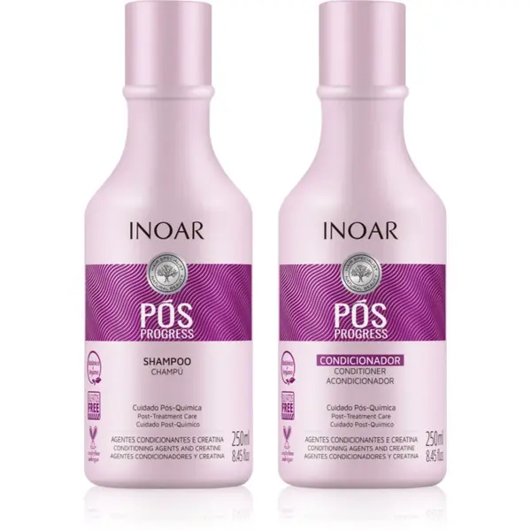 INOAR INOAR Pos Progress set za kosu nakon keratinskog ravnanja i nanoplastike 2x250 ml