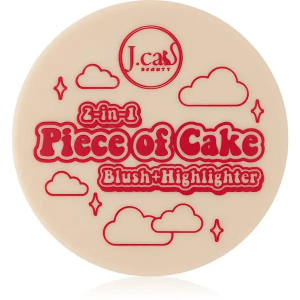 J.Cat Beauty J.Cat Beauty 2 In 1 Piece Of Cake rumenilo s highlighterom nijansa Perfect Pear 12.1 g