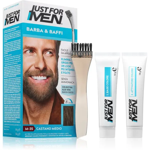 Just for Men Just for Men Men Moustache & Beard boja za bradu za prekrivanje sijedih nijansa M-35 Mid Grey 1 kom