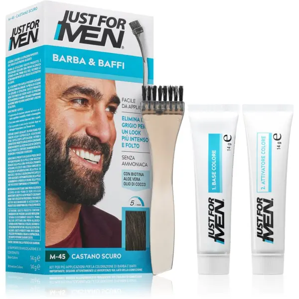 Just for Men Just for Men Men Moustache & Beard boja za bradu za prekrivanje sijedih nijansa M-45 Dark Brown 1 kom