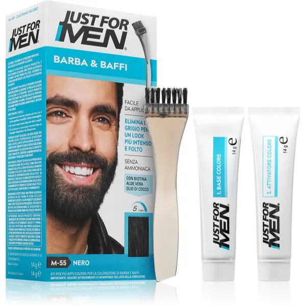 Just for Men Just for Men Men Moustache & Beard boja za bradu za prekrivanje sijedih nijansa M-55 Black 1 kom