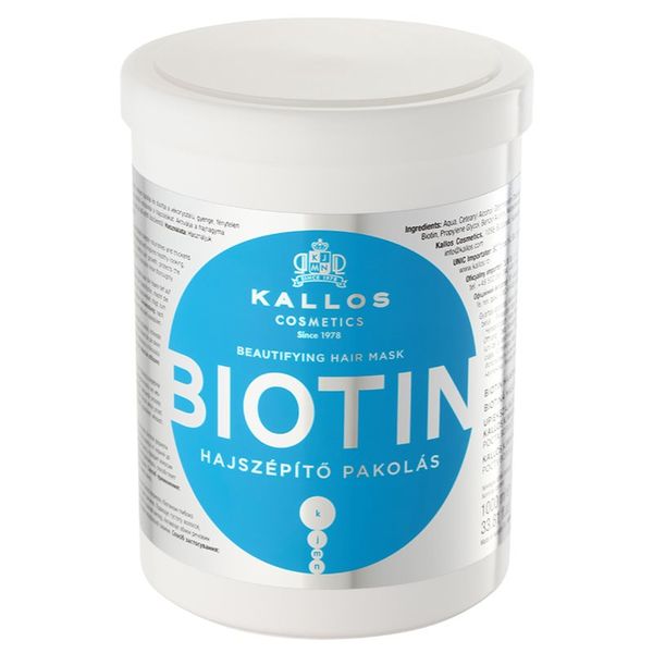 Kallos Kallos Biotin maska za tanku, slabu i lomljivu kosu 1000 ml