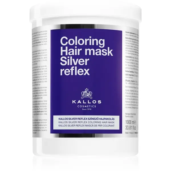 Kallos Kallos Coloring Hair Mask Silver Reflex maska za kosu neutralizirajući žuti tonovi 1000 ml