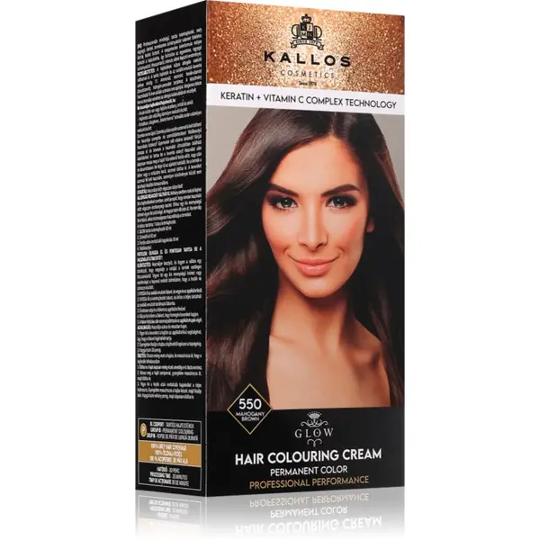 Kallos Kallos Glow Lasting Cream Colour trajna boja za kosu nijansa Mahogany Brown 60 ml