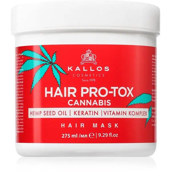 Kallos Kallos Hair Pro-Tox Cannabis regenerirajuća maska za kosu s uljem kanabisa 275 ml