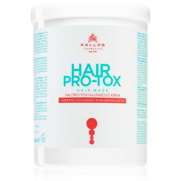 Kallos Kallos Hair Pro-Tox maska za slabu i oštećenu kosu s kokosovim uljem, hijaluronskom kiselinom i kolagenom 1000 ml