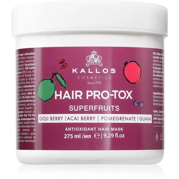 Kallos Kallos Hair Pro-Tox Superfruits regenerirajuća maska za umornu kosu bez sjaja 275 ml