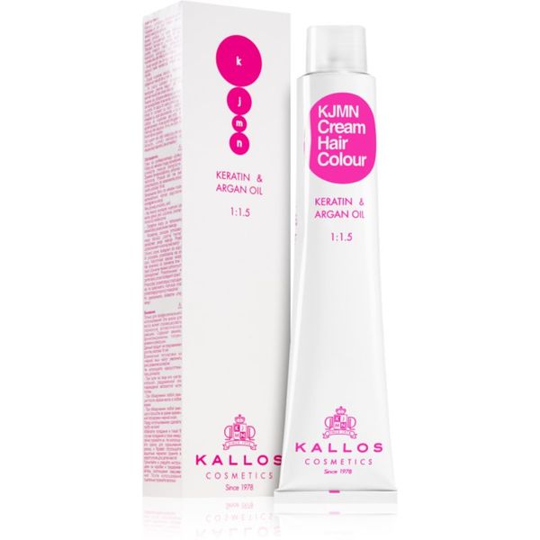 Kallos Kallos KJMN Cream Hair Colour Keratin & Argan Oil boja za kosu s keratinom, kolagenom i arganovim uljem nijansa Light Brown 5.0 100 ml