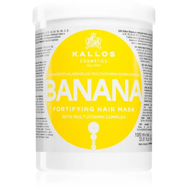 Kallos Kallos KJMN Professional Banana maska za učvršćivanje s multivitamin kompleskom 1000 ml