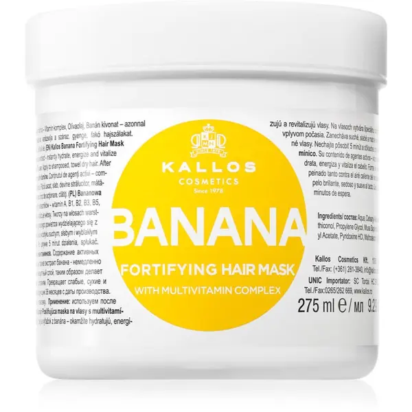 Kallos Kallos KJMN Professional Banana maska za učvršćivanje s multivitamin kompleskom 275 ml
