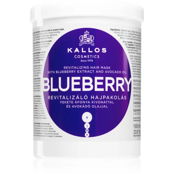 Kallos Kallos KJMN Professional Blueberry revitalizacijska maska za suhu, oštećenu i kemijski tretiranu kosu 1000 ml