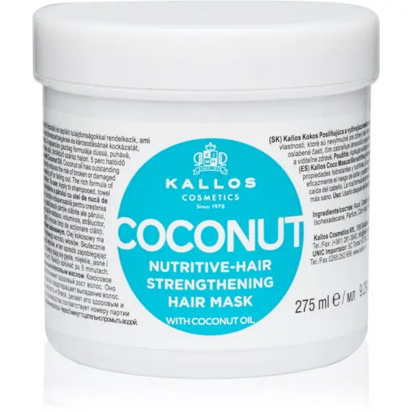 Kallos Kallos KJMN Professional Coconut hranjiva maska za oslabljenu kosu 1000 ml