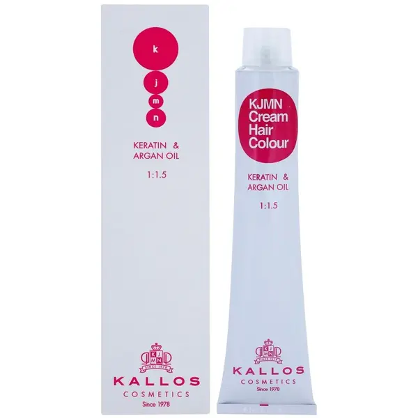 Kallos Kallos KJMN Professional Cream Hair Colour Keratin & Argan Oil boja za kosu s keratinom, kolagenom i arganovim uljem nijansa 8.1 Light Ash Blond 100 m
