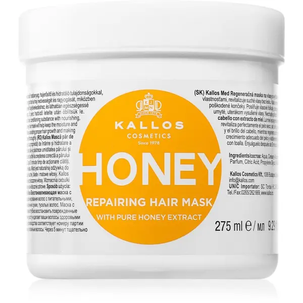 Kallos Kallos KJMN Professional Honey intenzivna hidratantna maska za suhu i oštećenu kosu 275 ml