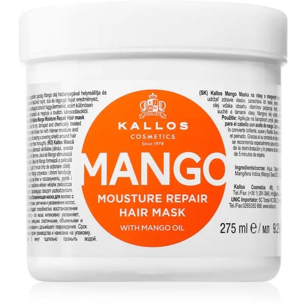 Kallos Kallos KJMN Professional Mango maska za učvršćivanje s mangovim uljem 275 ml