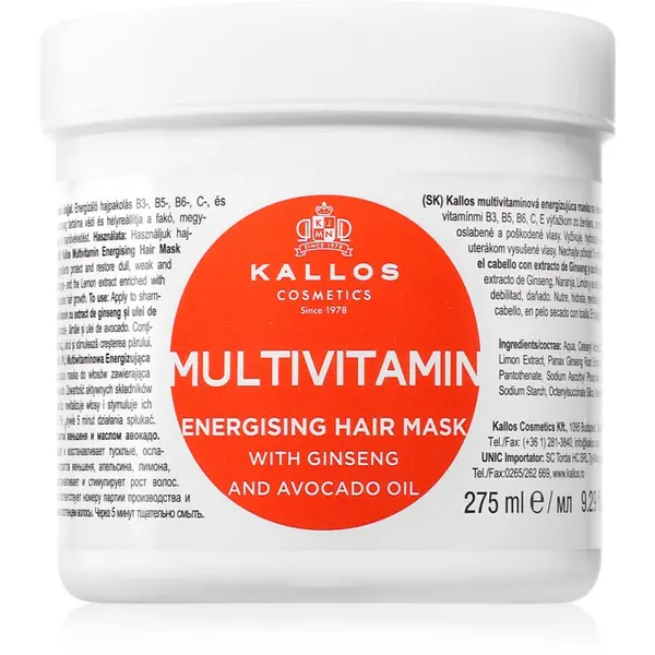 Kallos Kallos KJMN Professional Multivitamin energetska maska za kosu 275 ml