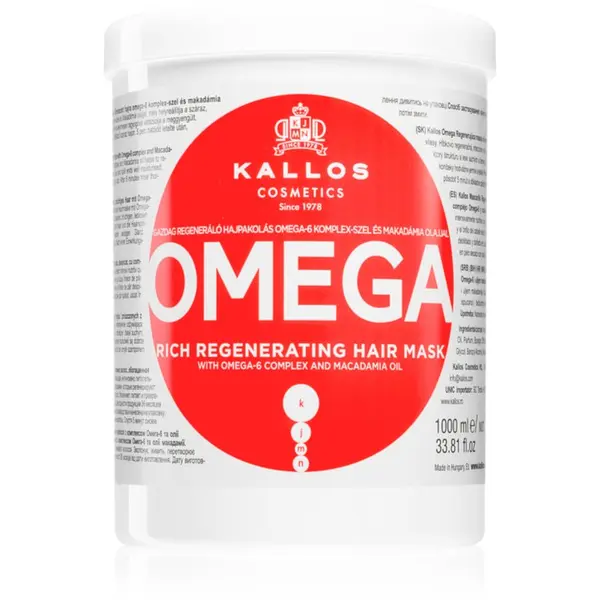 Kallos Kallos KJMN Professional Omega hranjiva maska za kosu s omega-6 kompleksom i uljem makadamije 1000 ml