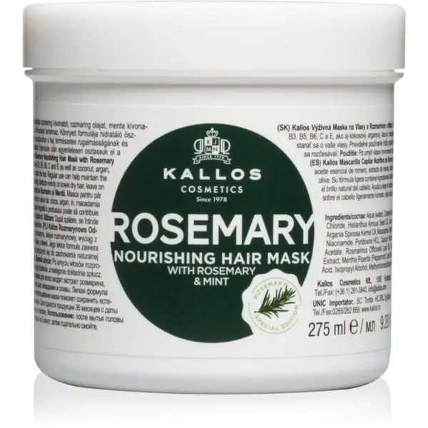 Kallos Kallos KJMN Professional Rosemary maska za kosu 275 ml